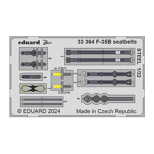 eduard 33364 1 32 f 35b seatbelts steel photo etched set