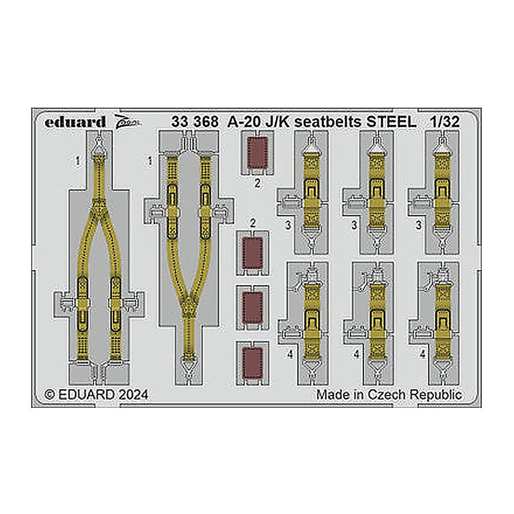 eduard 33368 1 32 a 20j k seatbelts steel zoom set