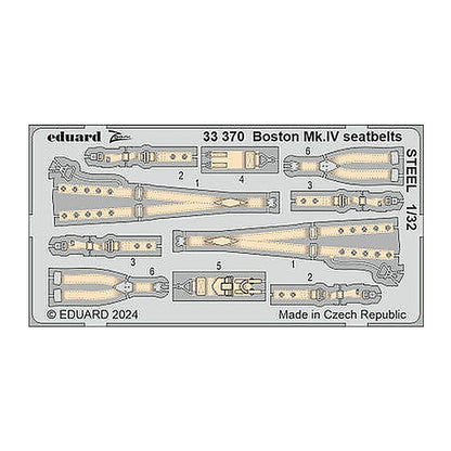 eduard 33370 1 32 boston mk iv seatbelts steel zoom set