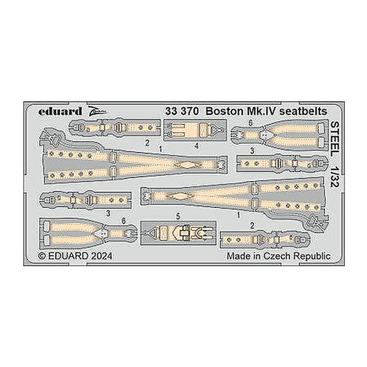 eduard 33370 1 32 boston mk iv seatbelts steel zoom set