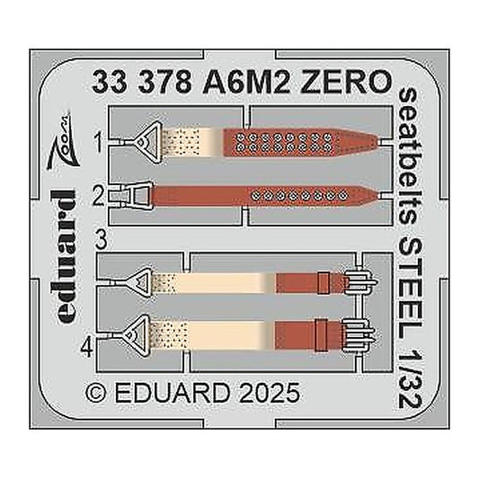 eduard 33378 1 32 zero seatbelts steel zoom set