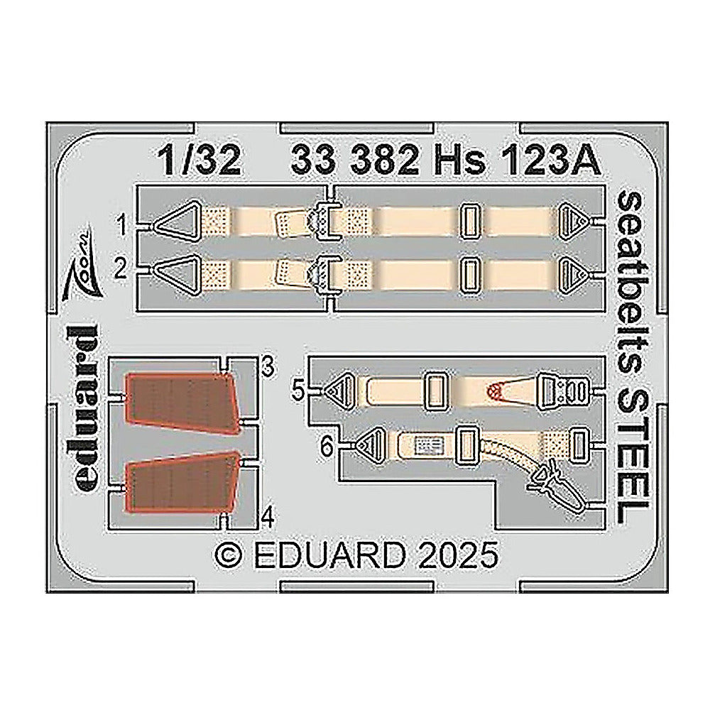 eduard 33382 1 32 hs 123a seatbelts steel