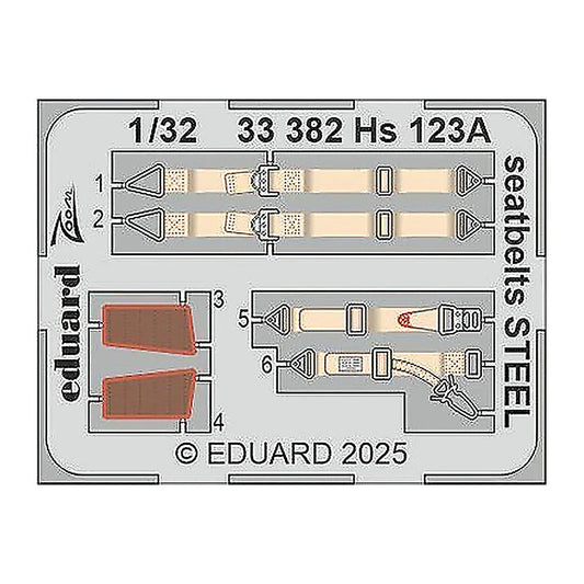 eduard 33382 1 32 hs 123a seatbelts steel