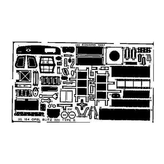 eduard 35154 1 35 opel blitz for itl photo etch detail set