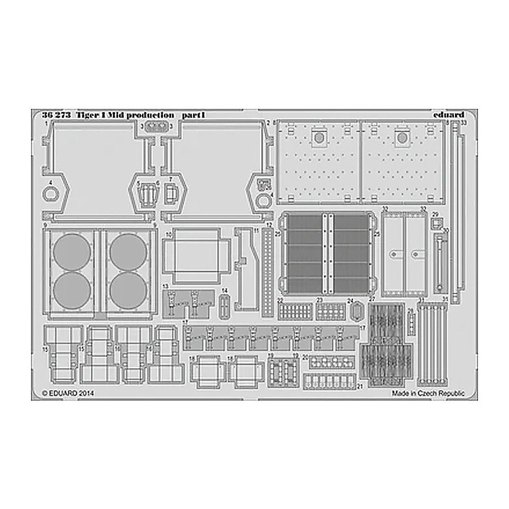 eduard 36273 1 35 tiger i mid production photo etched set for dragon