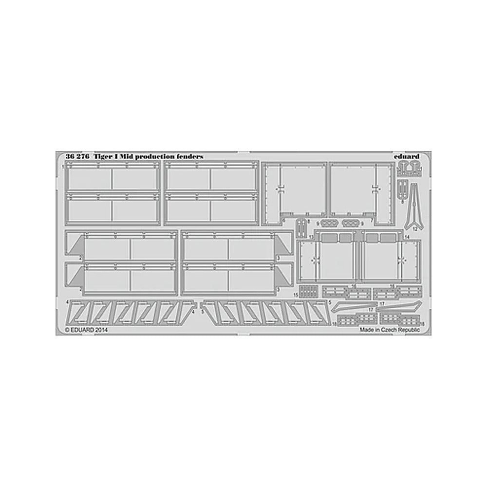 eduard 36276 1 35 tiger i mid production fenders photo etched set for