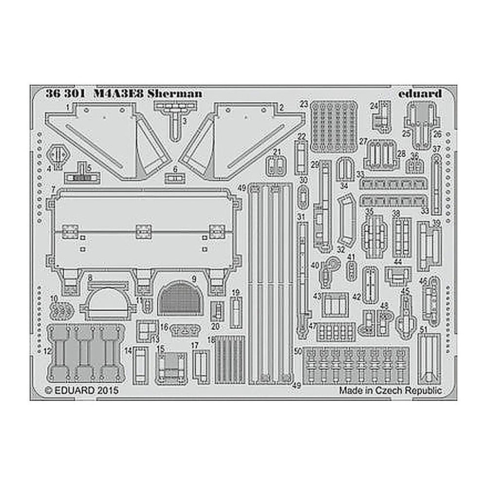 eduard 36301 1 35 sherman for tamiya photo etch detail set
