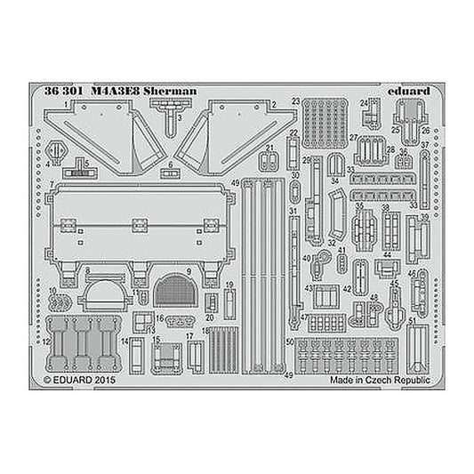 eduard 36301 1 35 sherman for tamiya photo etch detail set