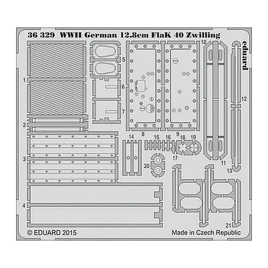 eduard 36329 1 35 wwii german 12 8cm flak 40 zwilling for tak