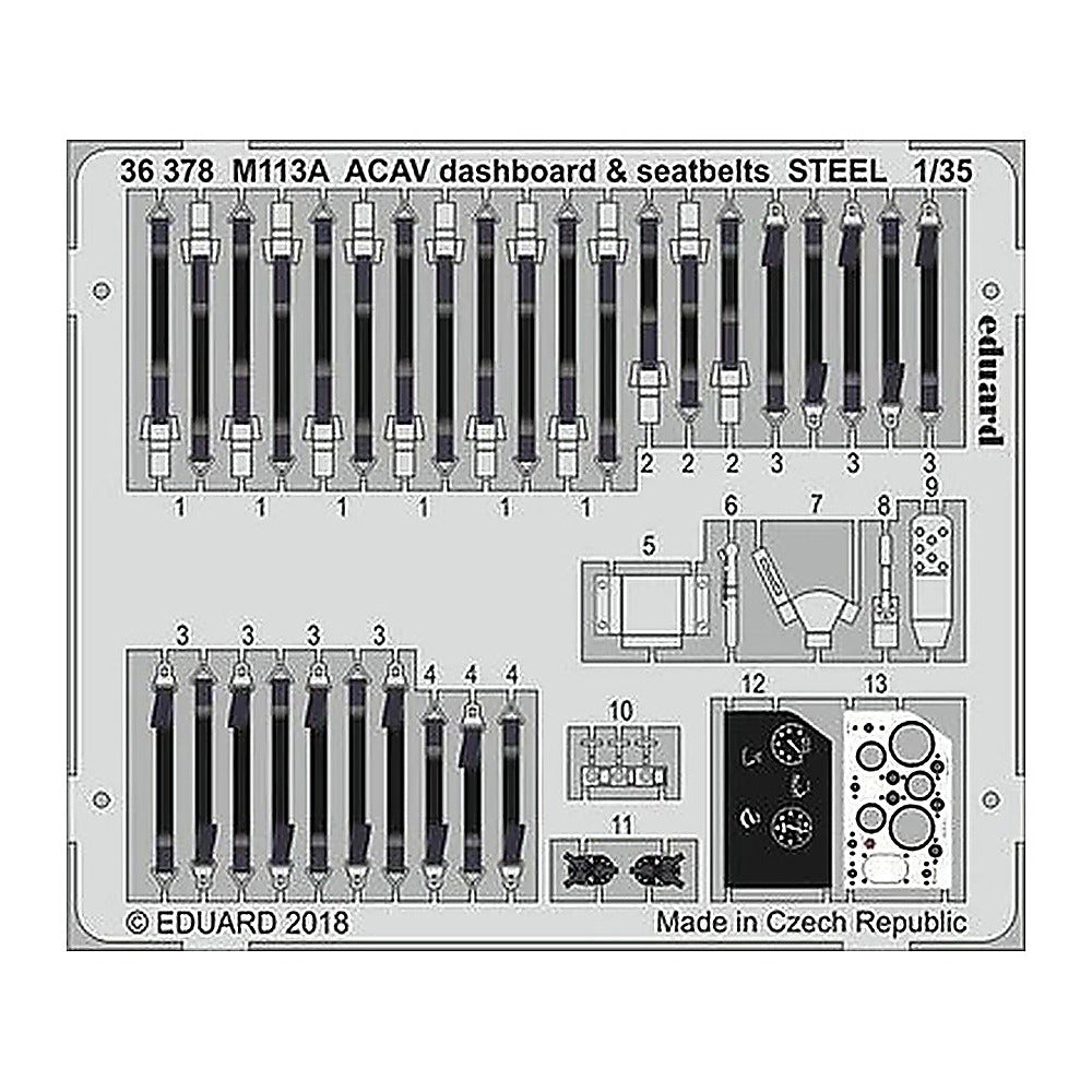 eduard 36378 1 35 dashbbard seatbelts m113a acav steel for afv