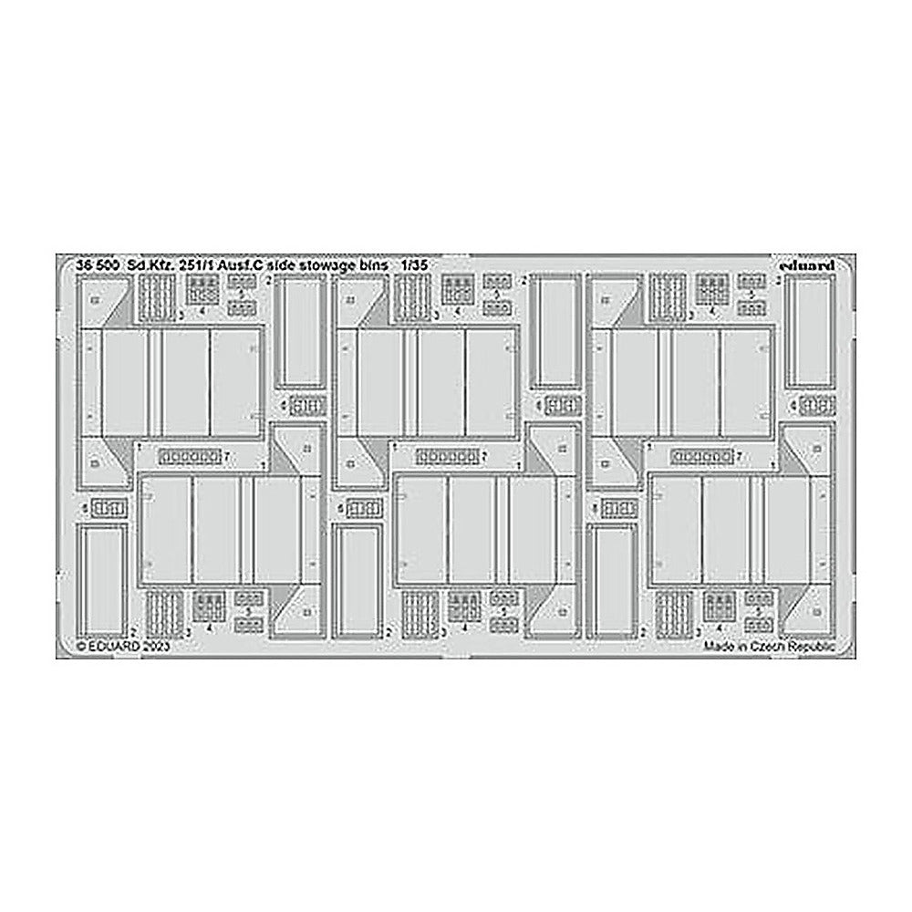 eduard 36500 1 35 sd kfz 251 1 ausf c side stowage bins for academy