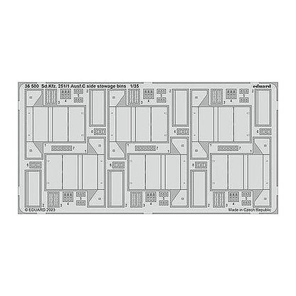 eduard 36500 1 35 sd kfz 251 1 ausf c side stowage bins for academy