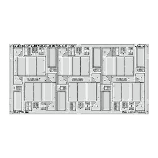 eduard 36500 1 35 sd kfz 251 1 ausf c side stowage bins for academy