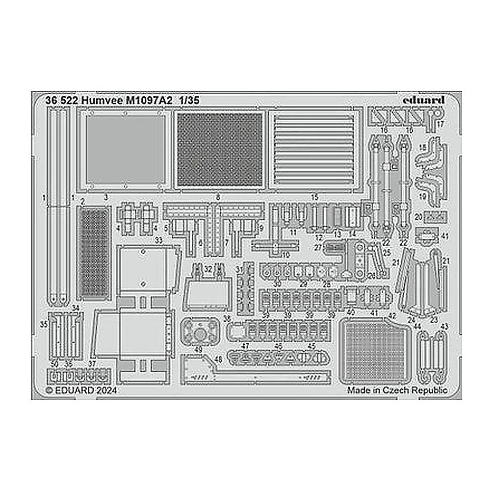 eduard 36522 1 35 humvee m1097a2 photo etch set for icm