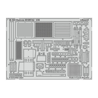 eduard 36522 1 35 humvee m1097a2 photo etch set for icm