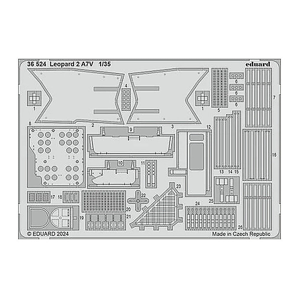 eduard 36524 1 35 leopard 2 a7v photo etch set for tamiya