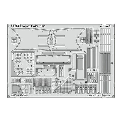 eduard 36524 1 35 leopard 2 a7v photo etch set for tamiya