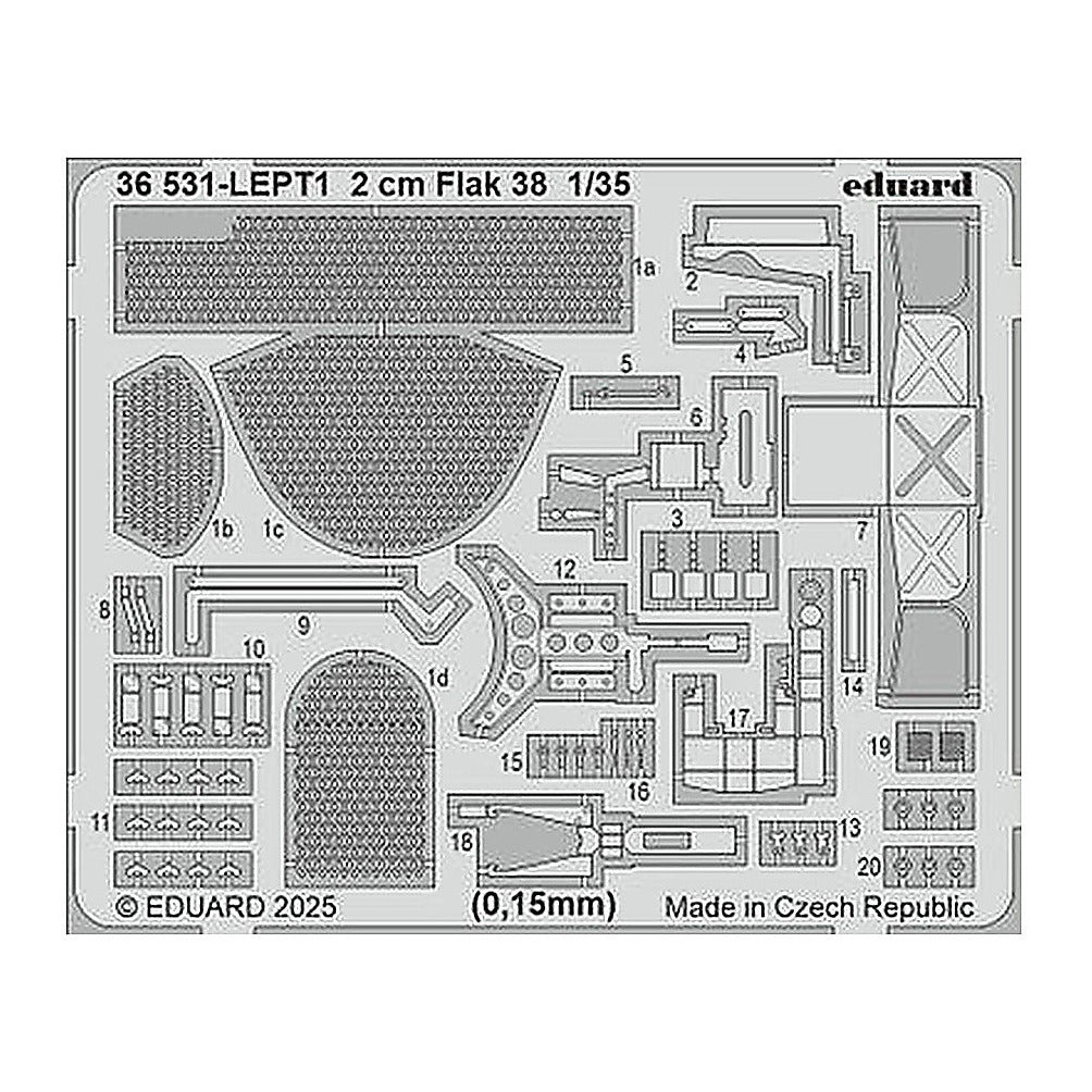eduard 36531 1 35 2 cm flak 38 1 35 photo etch for icm