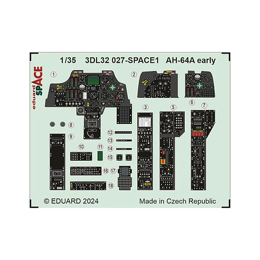 eduard 3dl32027 1 35 ah 64a early space for trumpeter