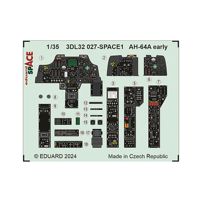 eduard 3dl32027 1 35 ah 64a early space for trumpeter