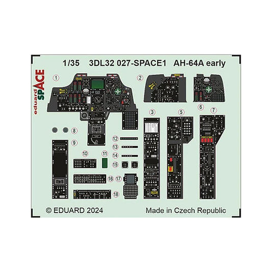 eduard 3dl32027 1 35 ah 64a early space for trumpeter