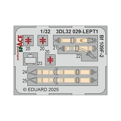 eduard 3dl32029 1 32 bf 109f 2 space space for hobby 2000 hasegawa
