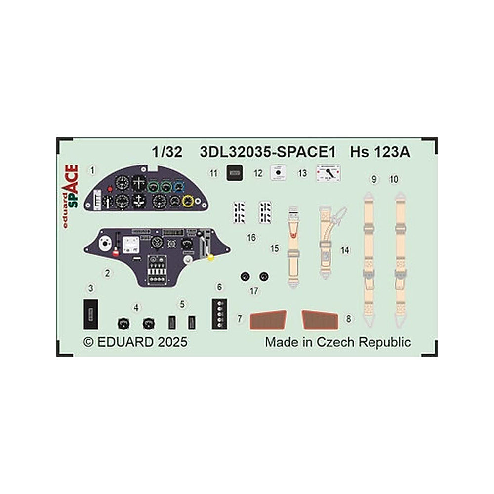 eduard 3dl32035 1 32 hs 123a space 3d printed decals