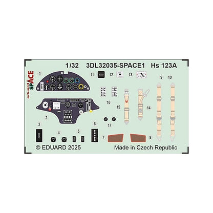 eduard 3dl32035 1 32 hs 123a space 3d printed decals