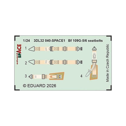 eduard 3dl32040 1 24 bf 109g 5 6 seatbelts space space for airfix