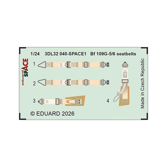 eduard 3dl32040 1 24 bf 109g 5 6 seatbelts space space for airfix