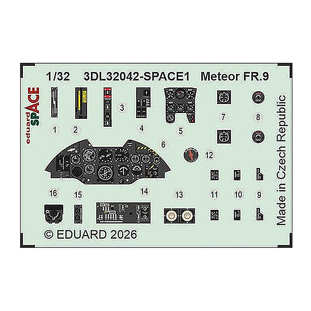 eduard 3dl32042 1 32 meteor fr 9 space space for revell