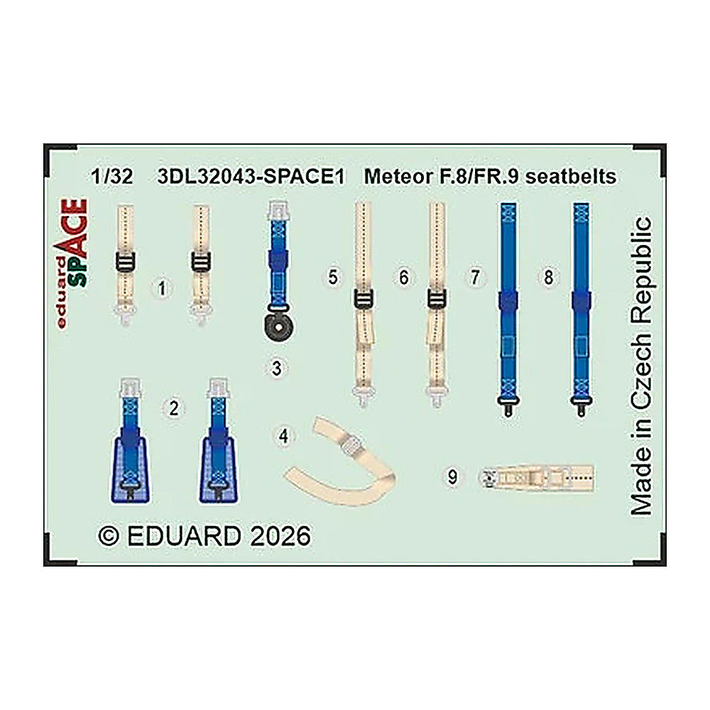 eduard 3dl32043 1 32 meteor f 8 fr 9 seatbelts space space for revell