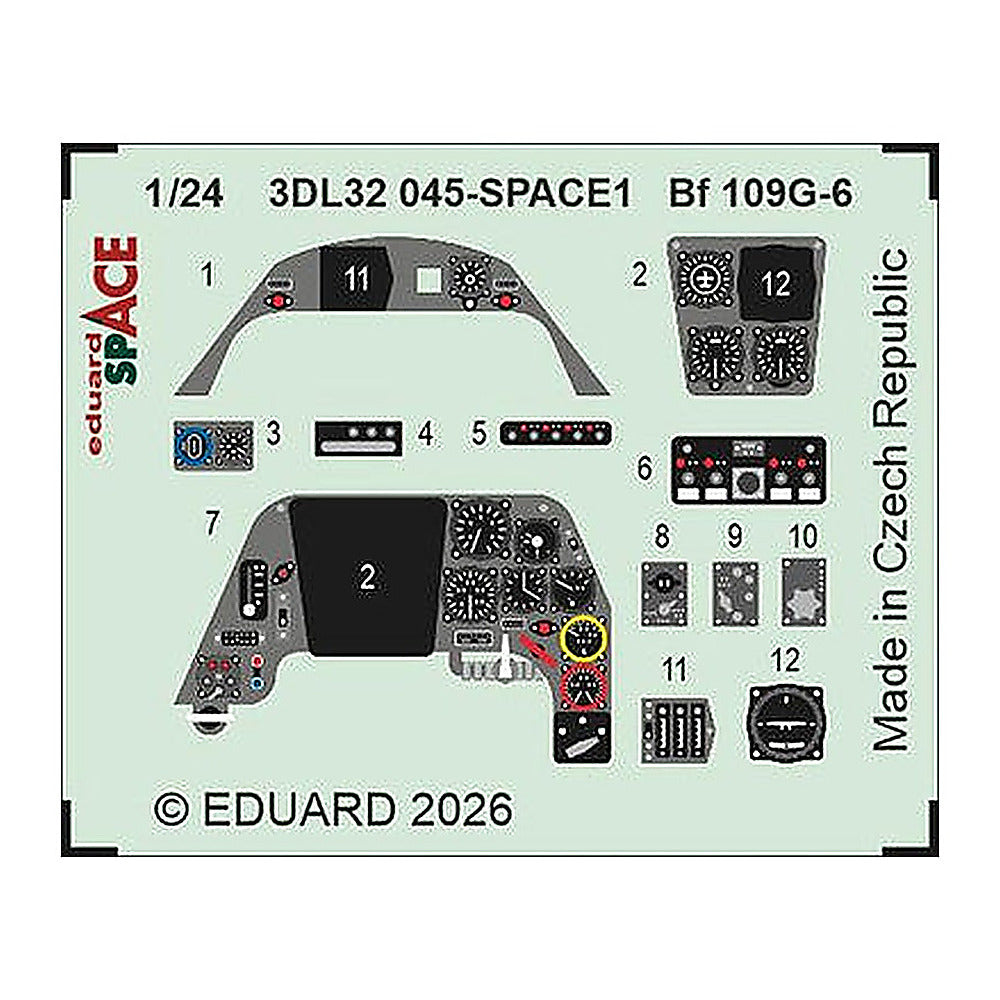 eduard 3dl32045 1 24 bf 109g 6 space space for airfix