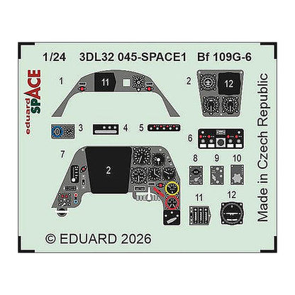 eduard 3dl32045 1 24 bf 109g 6 space space for airfix