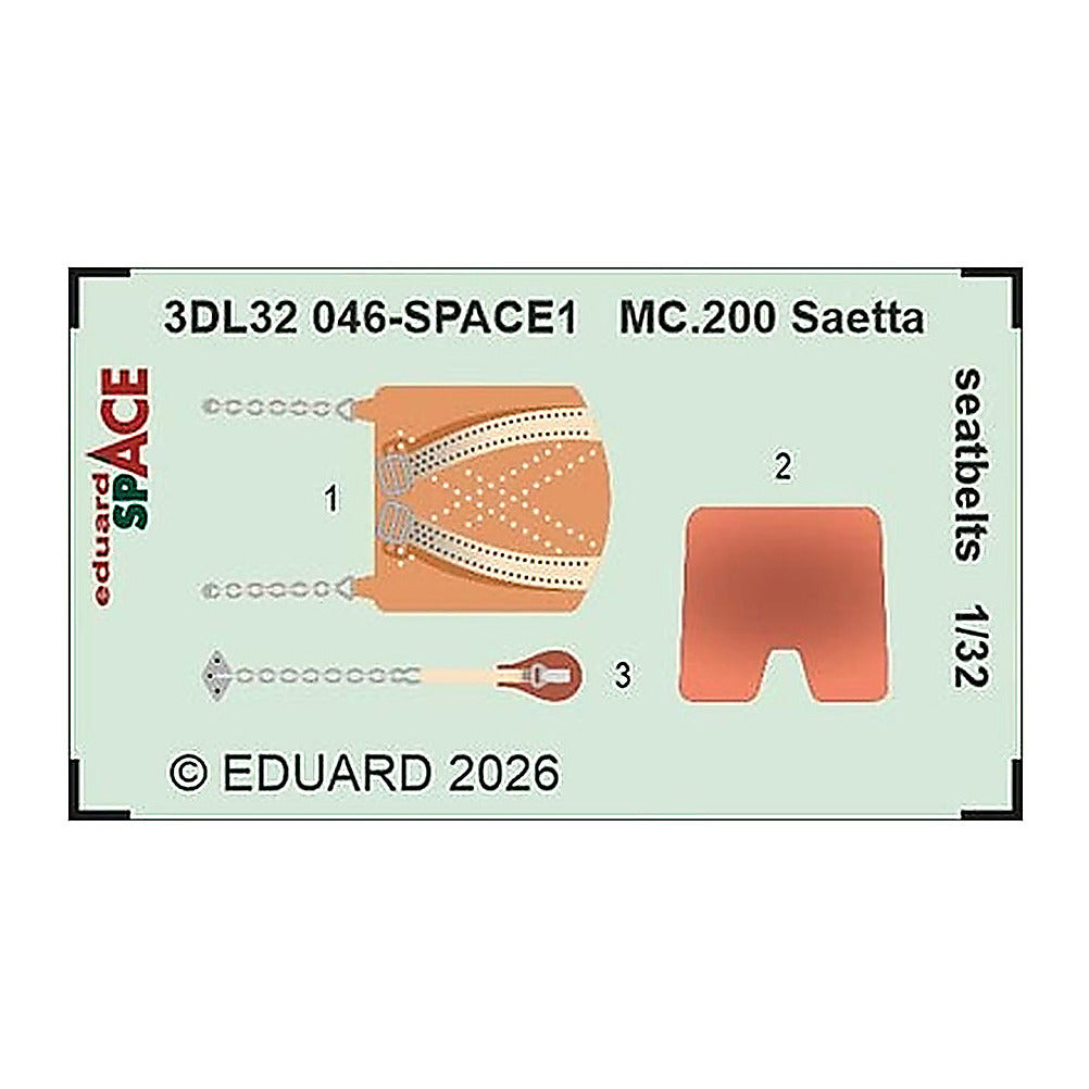eduard 3dl32046 1 32 space set mc 200 saetta seatbelts space for