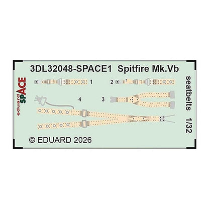 eduard 3dl32048 1 32 space set spitfire mk vb seatbelts space for