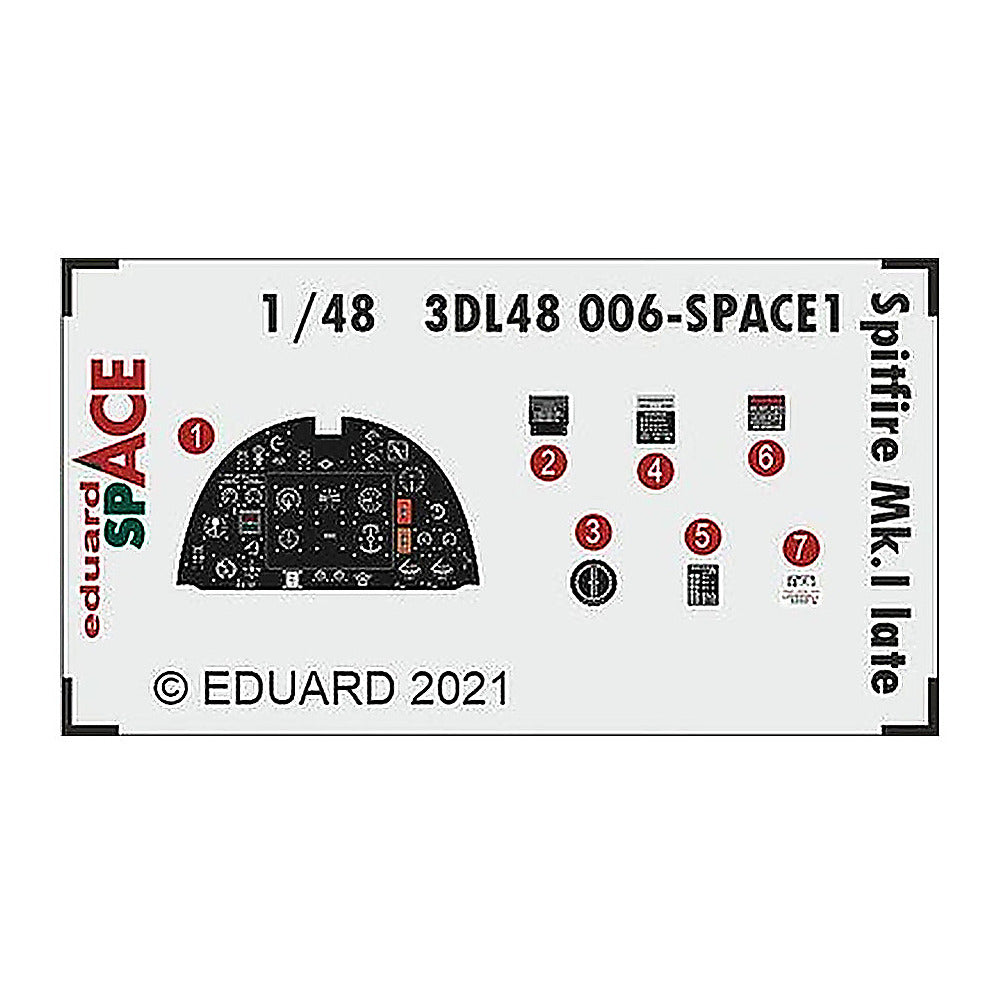 eduard 3dl48006 1 48 spitfire mk i late space for eduard