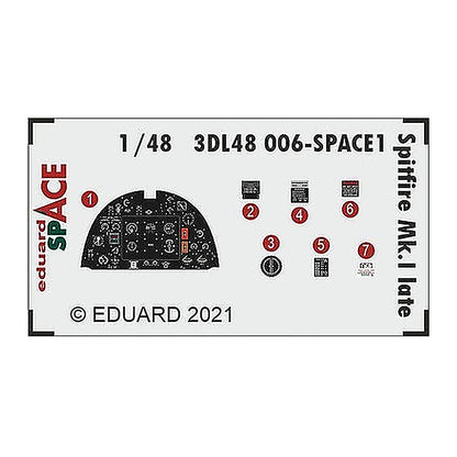 eduard 3dl48006 1 48 spitfire mk i late space for eduard