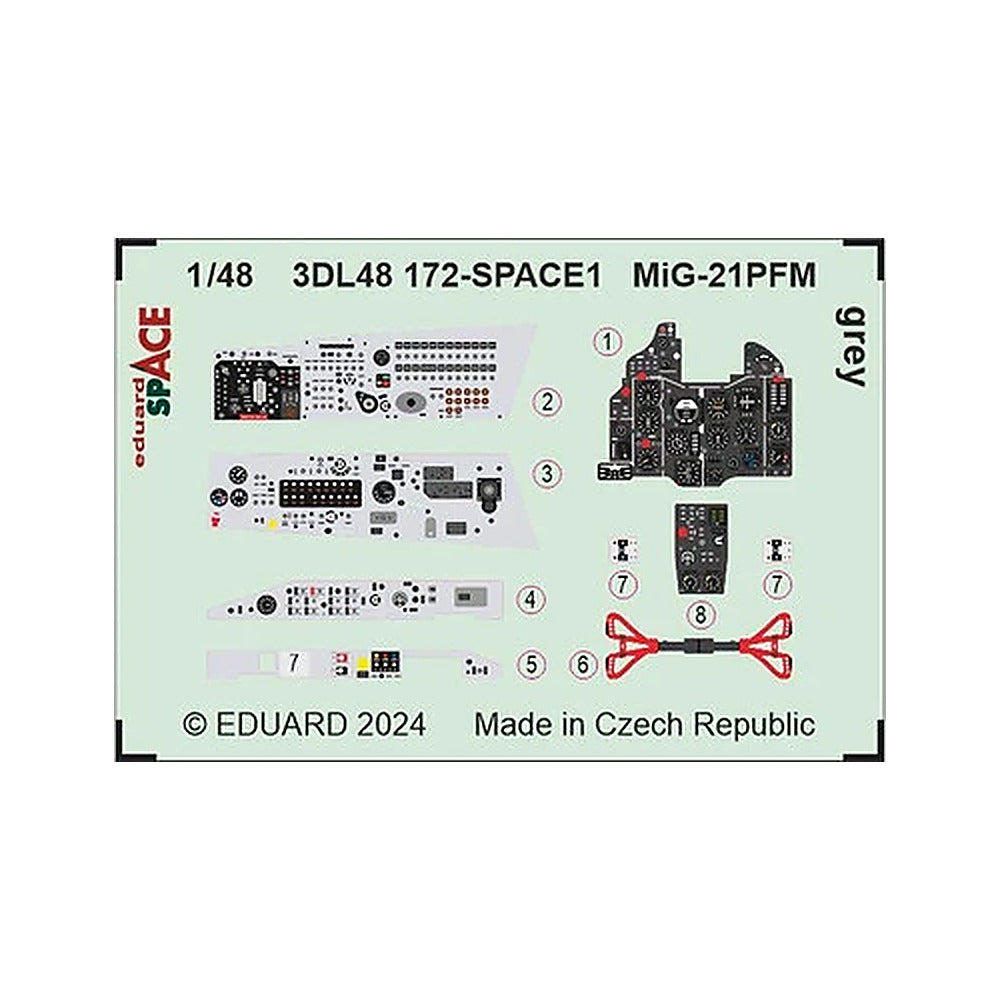 eduard 3dl48172 1 48 mig 21pfm grey space 1 48