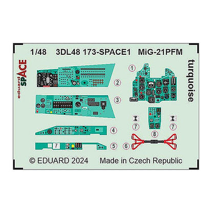 eduard 3dl48173 1 48 mig 21pfm turquoise space 1 48