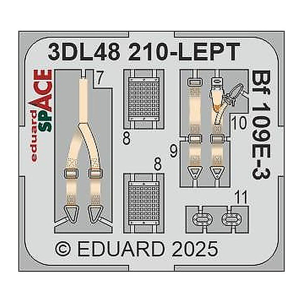 eduard 3dl48210 1 48 bf 109e 3 space space for hobby boss