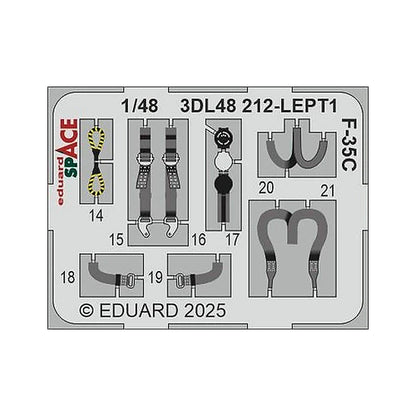 eduard 3dl48212 1 48 f 35c space space for tamiya kit