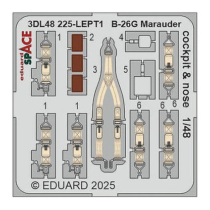 eduard 3dl48225 1 48 b 26g marauder cockpit nose space space for