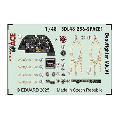 eduard 3dl48256 1 48 beaufighter mk vi space space for revell