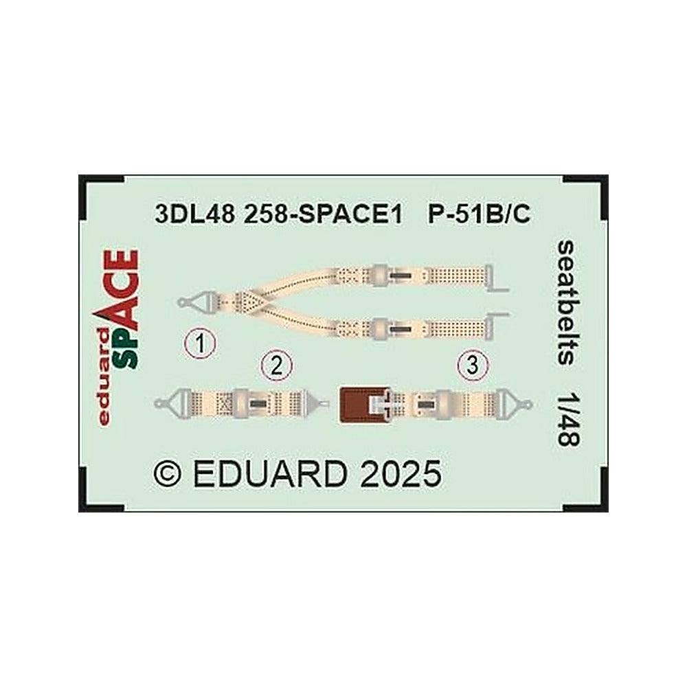 eduard 3dl48258 1 48 p 51b c seatbelts space space for