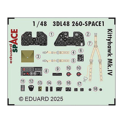eduard 3dl48260 1 48 kittyhawk mk iv space space for eduard