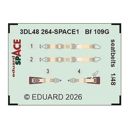 eduard 3dl48264 1 48 bf 109g seatbelts space space for
