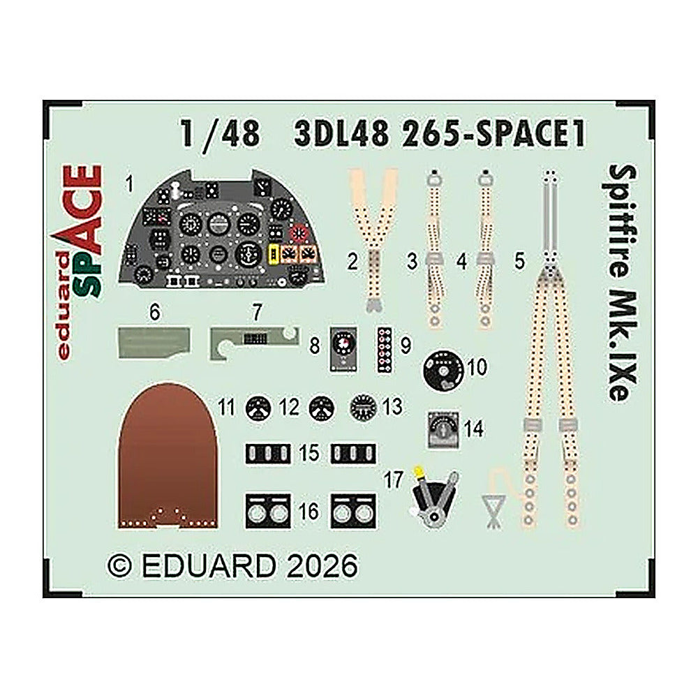eduard 3dl48265 1 48 spitfire mk ixe space space for airfix