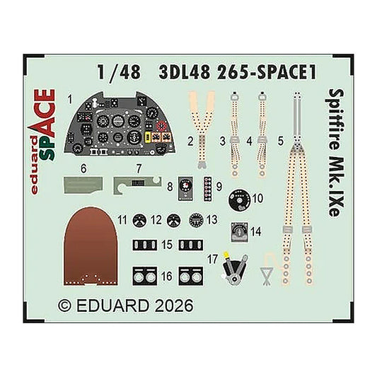 eduard 3dl48265 1 48 spitfire mk ixe space space for airfix