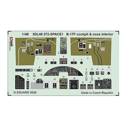 eduard 3dl48272 1 48 space set b 17f cockpit nose interior space
